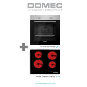 Combo Horno eléctrico Q610 + Anafe vitrocerámico T-04