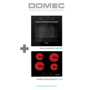 Combo Horno eléctrico Q610N + Anafe vitrocerámico T-04